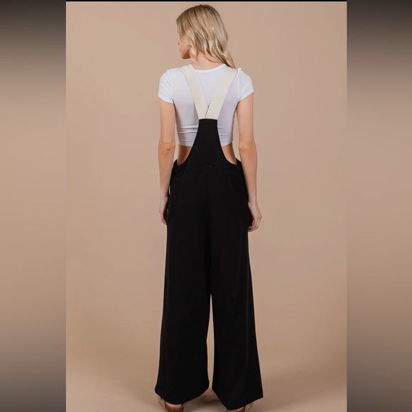 Fabulous Solid Wide Leg French Terry Jumpsuit - Picture 6 of 6